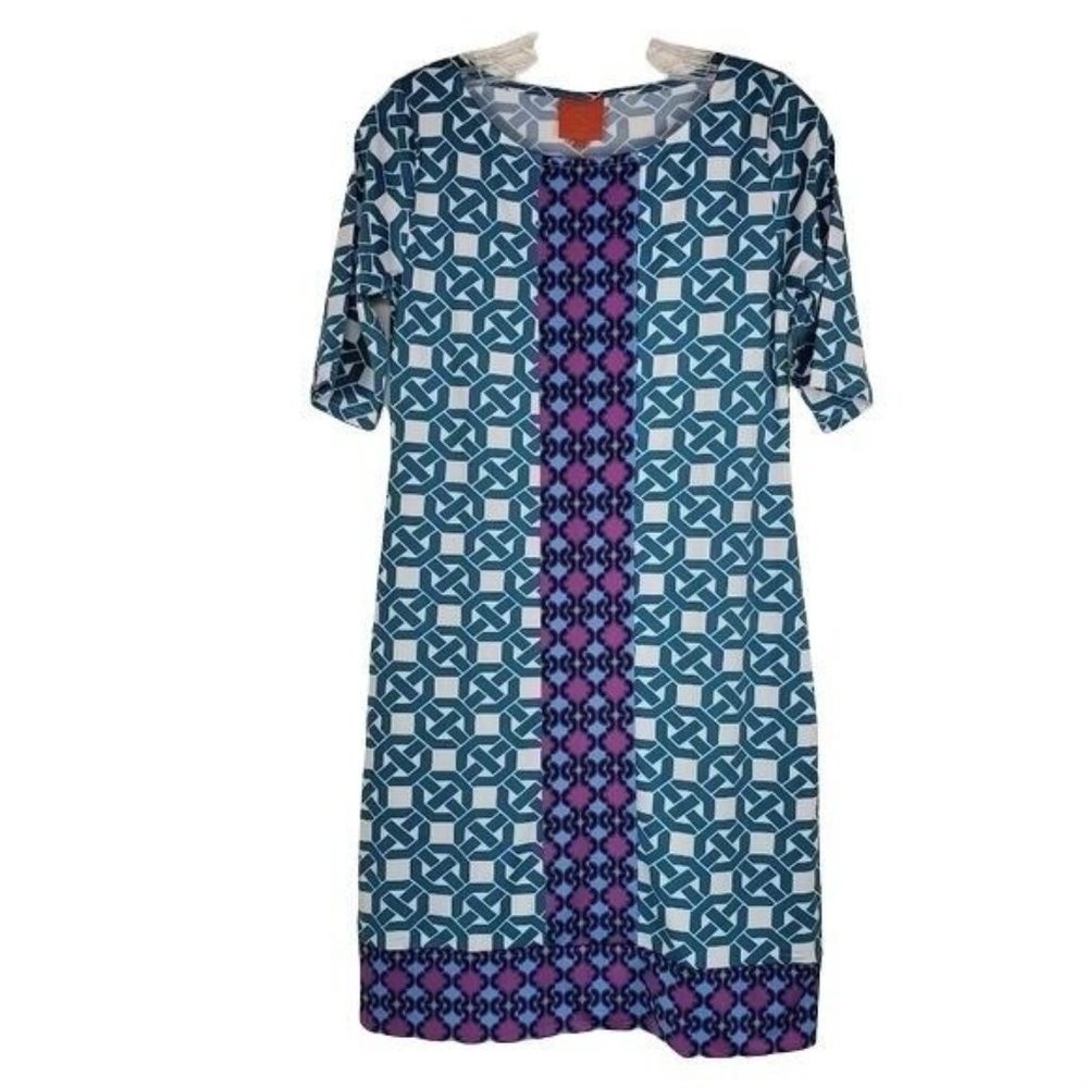 Tracy Negoshian Womens Dress sz XS Alina dress Geo Block print multicolored NWT